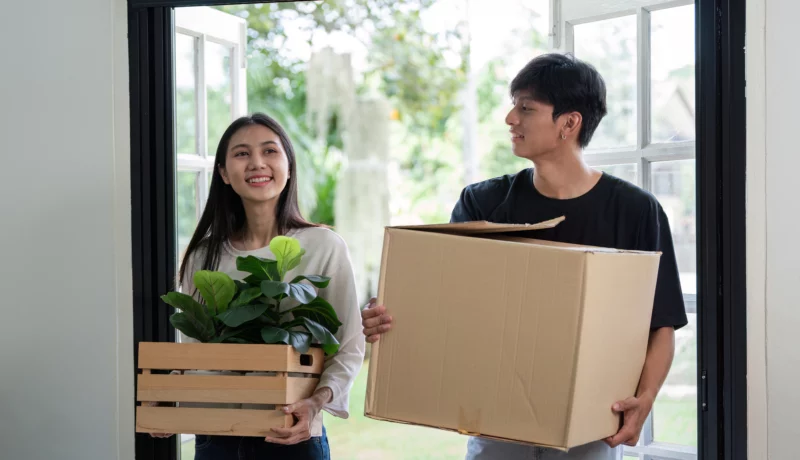 Couple moving in